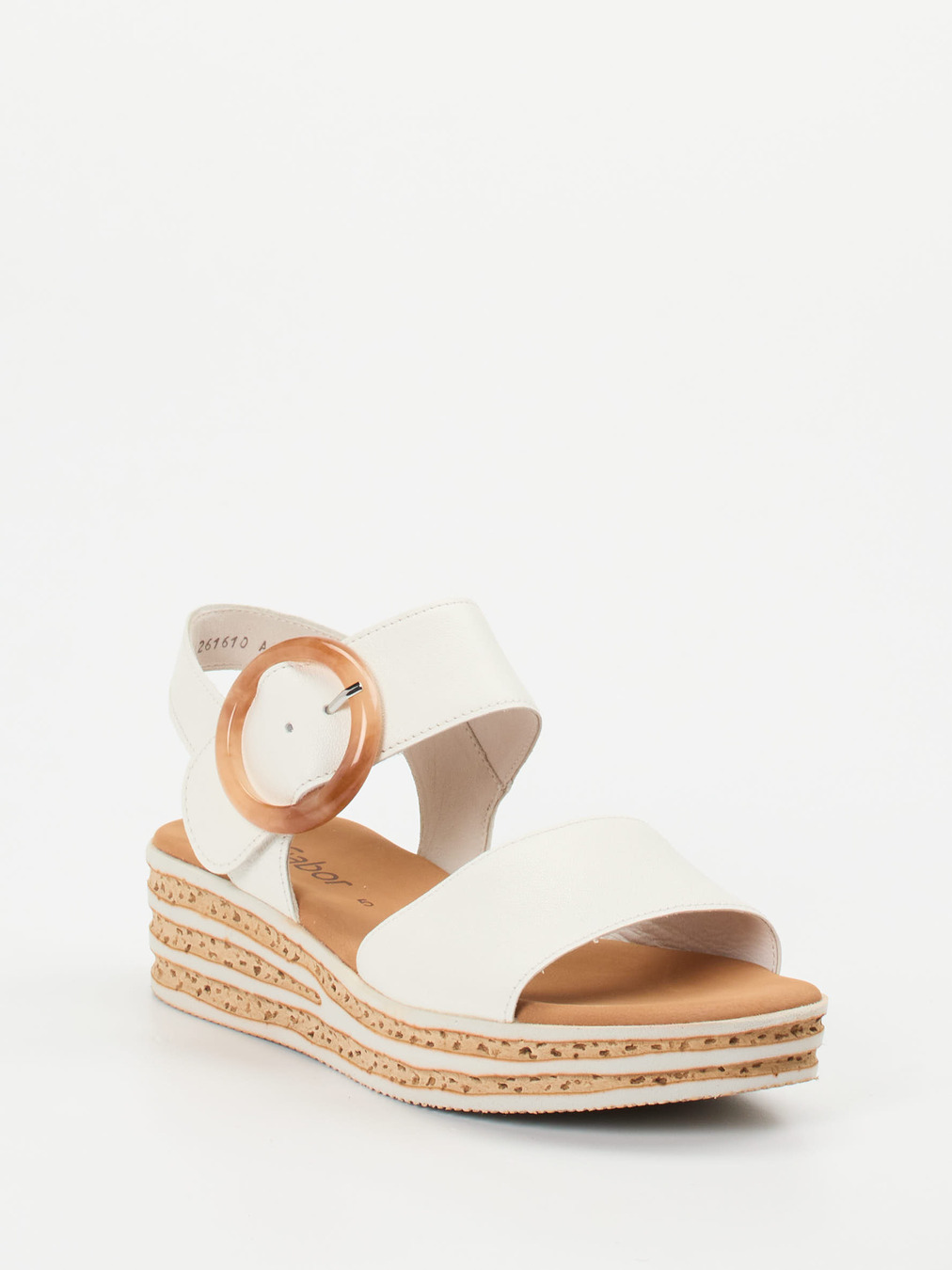 Gabor – Keilsandalette aus Lammleder Offwhite