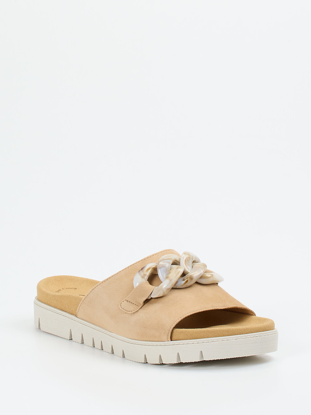 Gabor – Pantolette aus Veloursleder mit Gliederkette