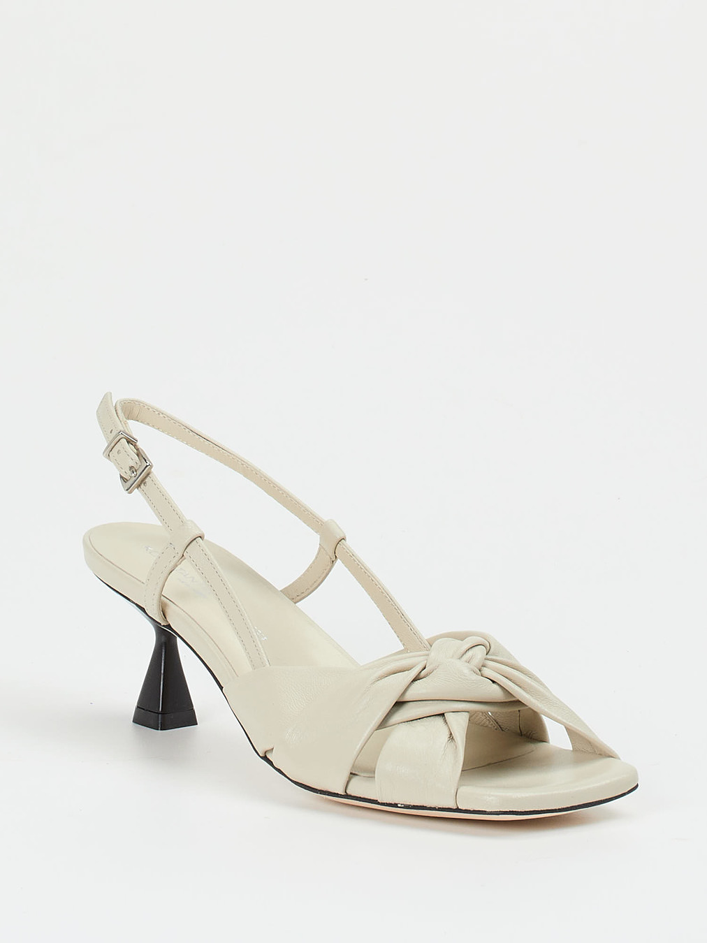 Konstantin Starke – Slingback-Sandalette aus Lammleder Cremeweiß