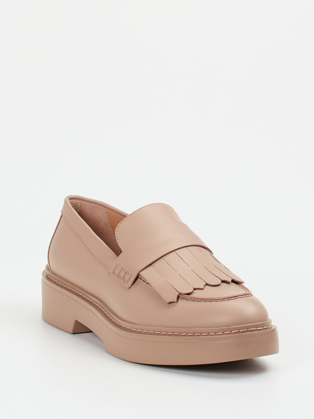 Santoni – Loafer aus Lammleder in Rosébeige