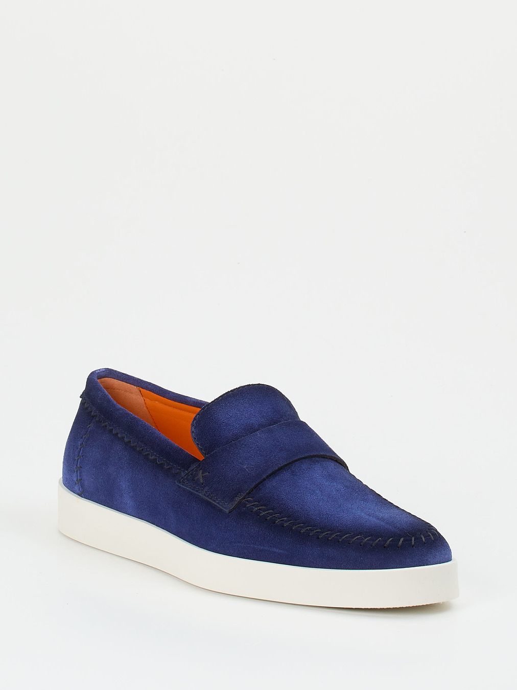 Santoni – Loafer aus Veloursleder in Royalblau