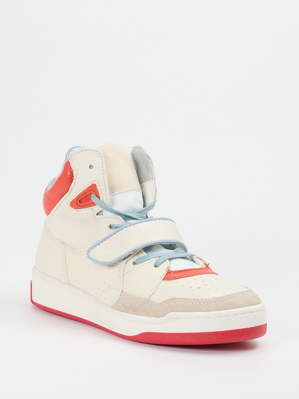 Andrea Sabatini – High-Top Sneaker aus Kalbleder cremeweiß