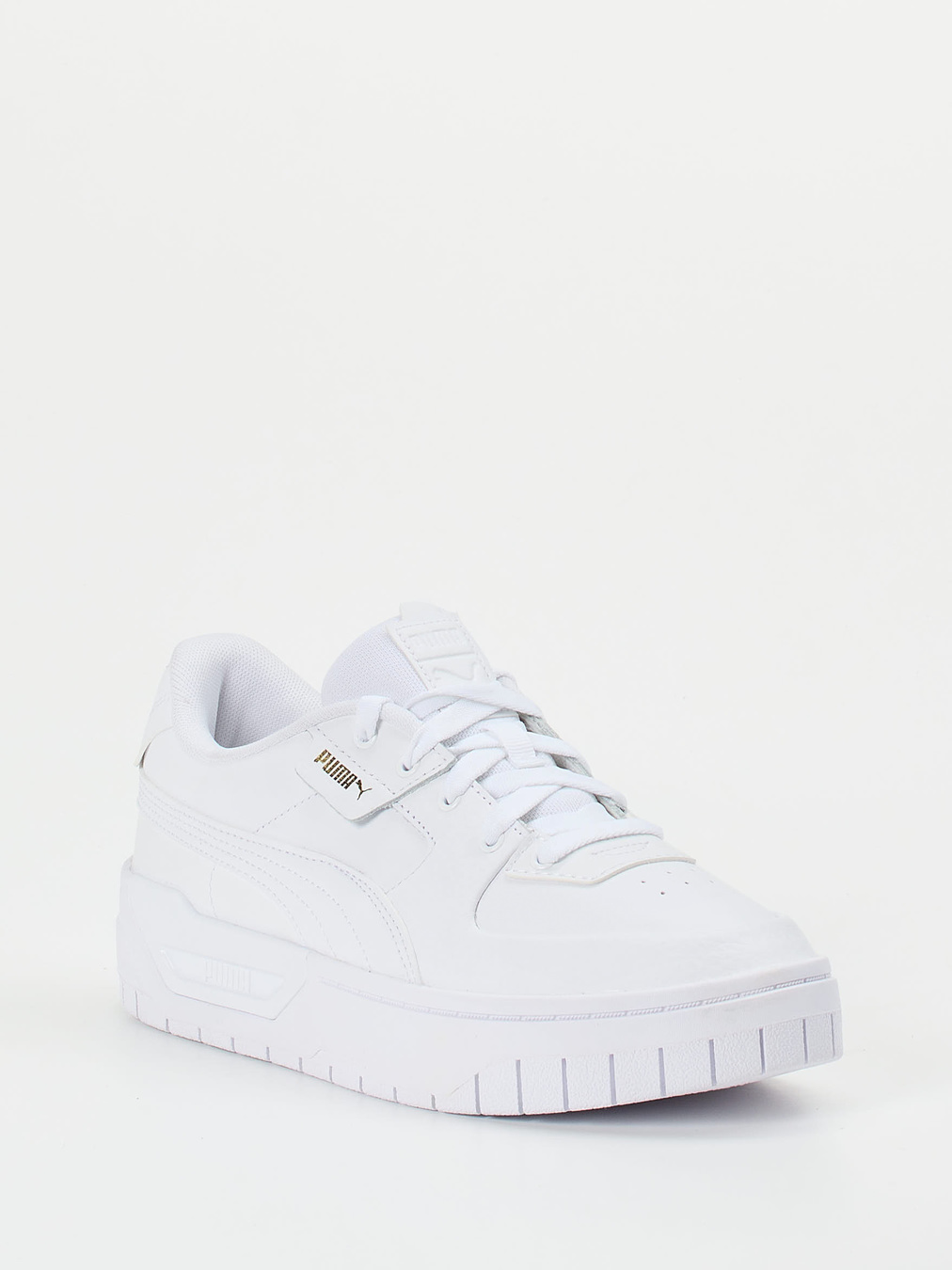 Puma – Sneaker aus Leder in Weiß mit Goldlogos