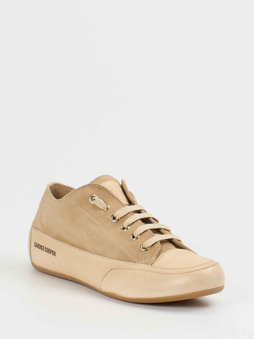 Candice Cooper – Sneaker aus Veloursleder beige