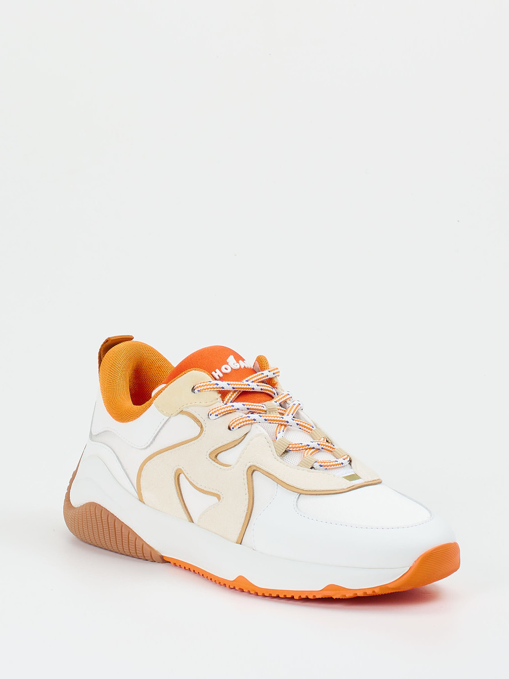 Hogan – Sneaker aus Kalbleder in Weiß und Orange