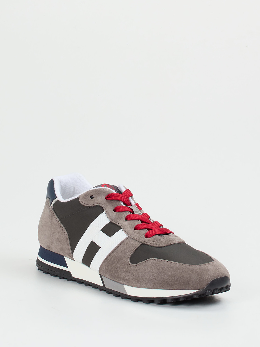 Hogan – Retro-Sneaker aus Veloursleder taupegrau