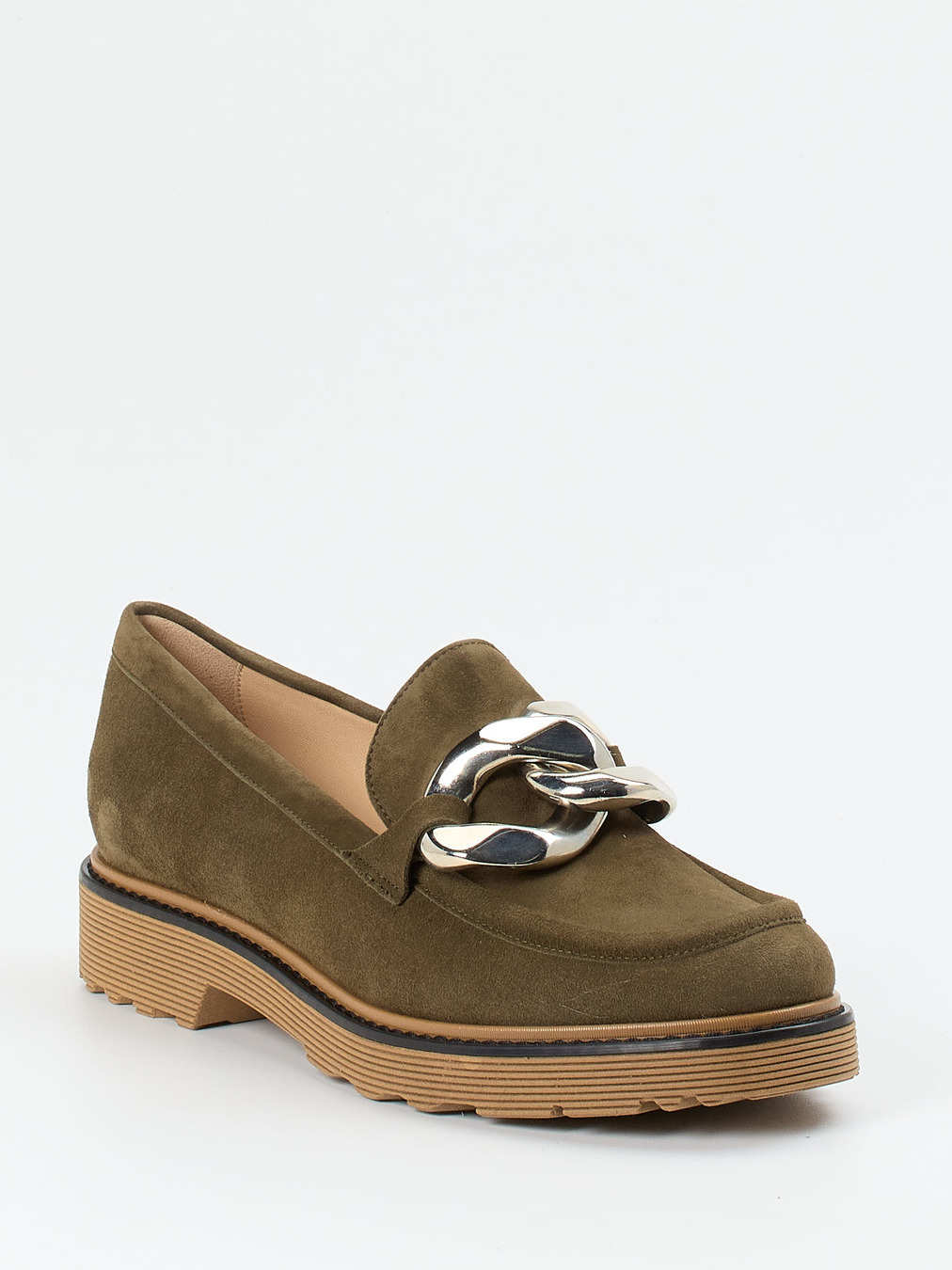 Konstantin Starke – Loafer aus Veloursleder olivgrün