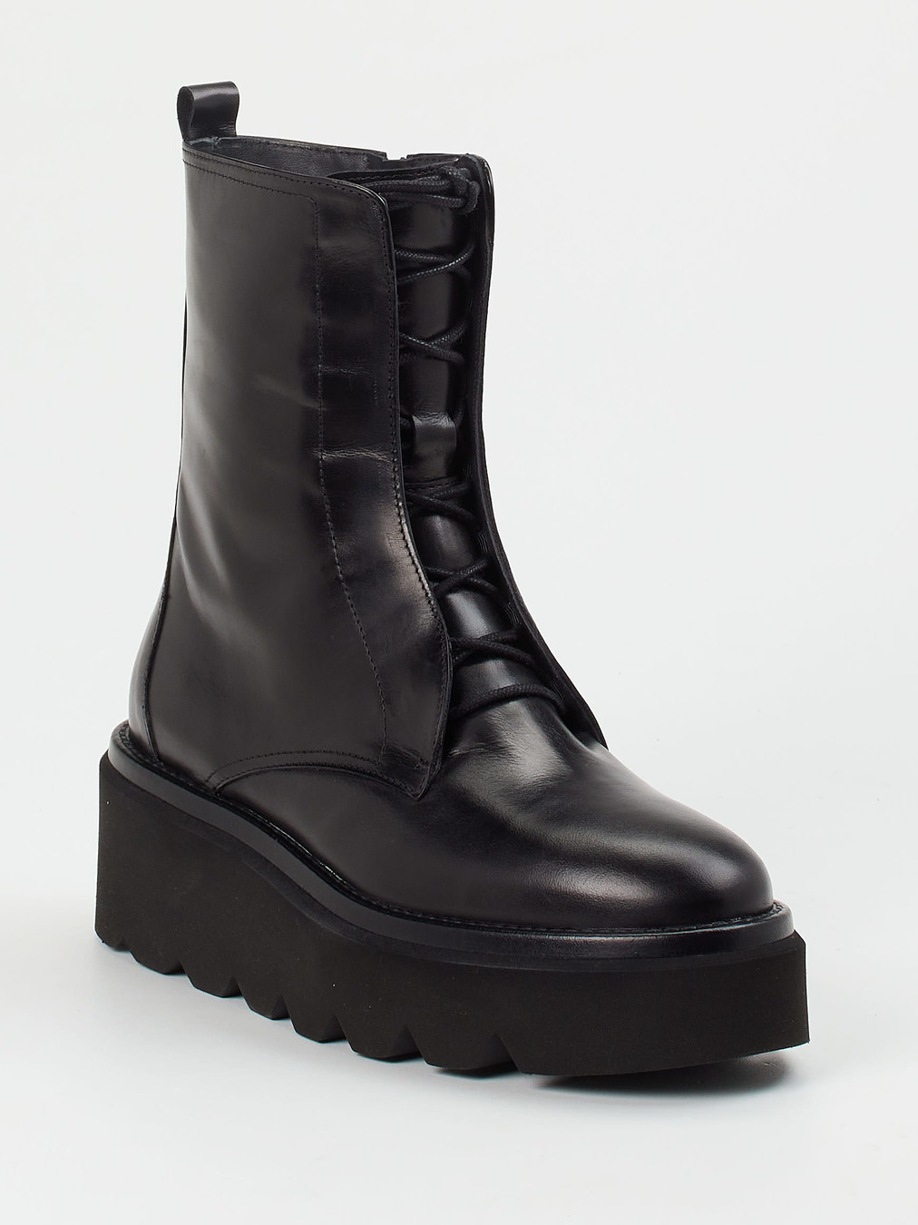 Homers – Plateau-Stiefelette aus Kalbleder schwarz