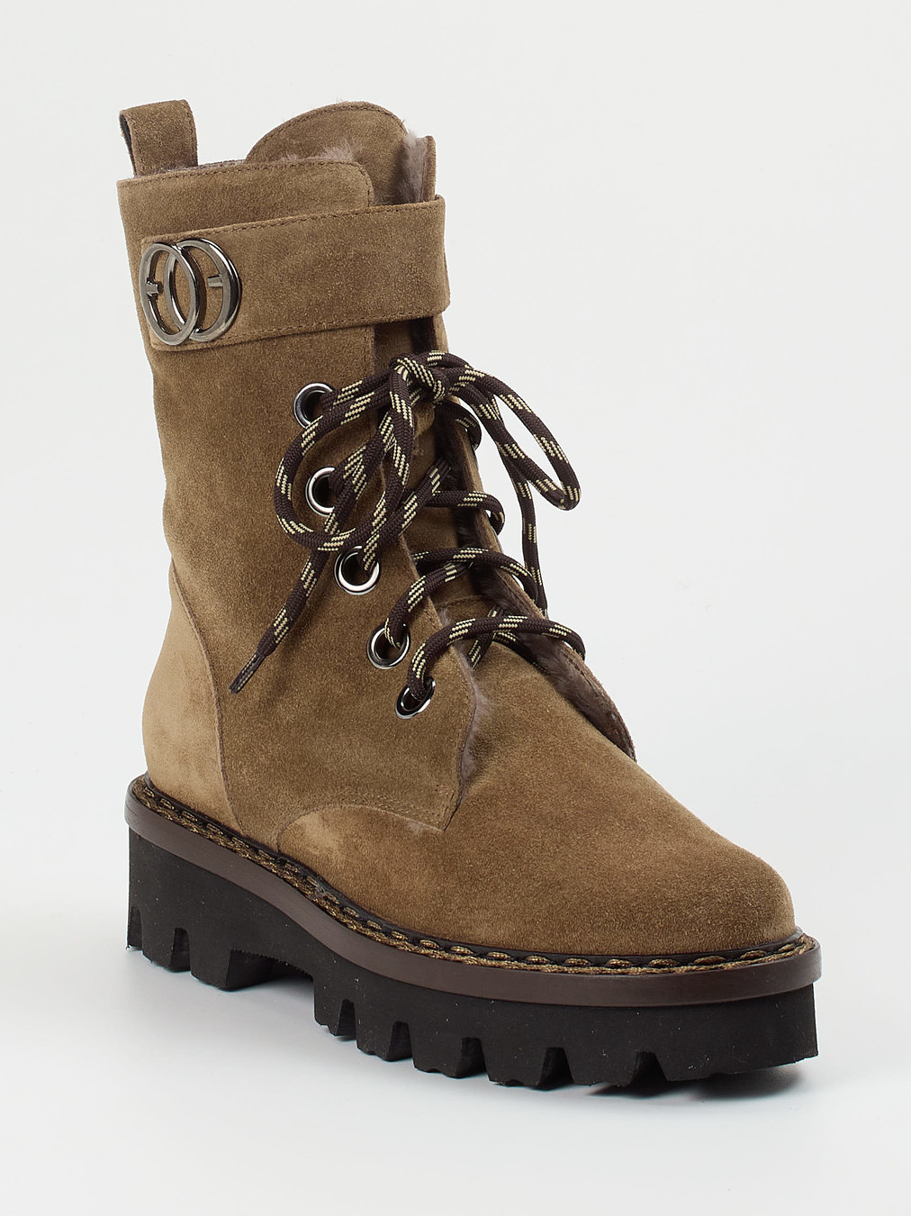 Mannori – Schnürboots aus Veloursleder sandfarben