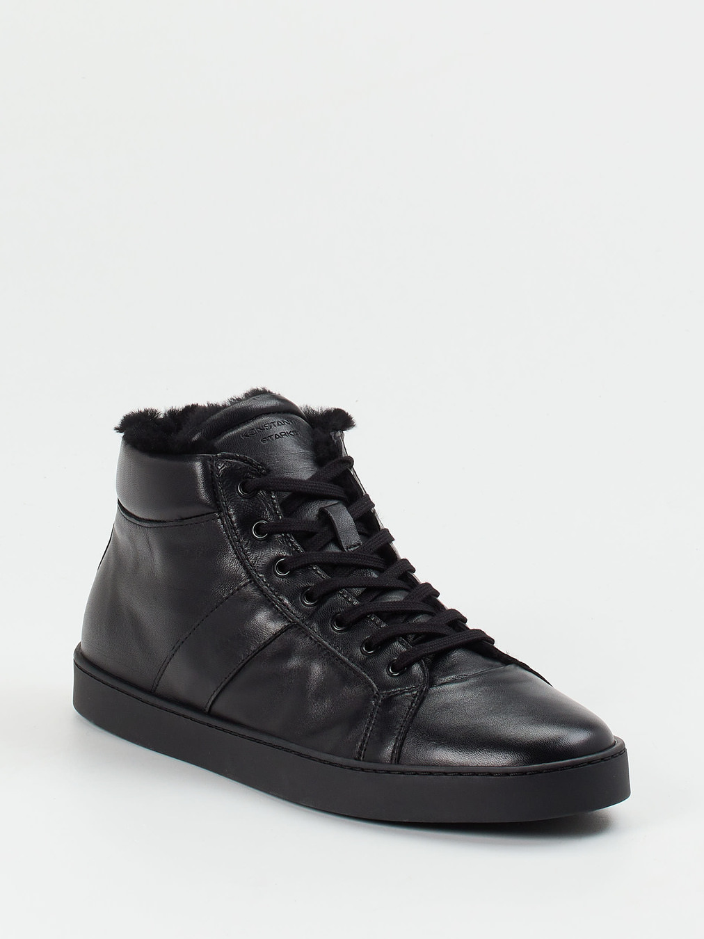 Konstantin Starke – High-Top Sneaker aus Lammleder schwarz