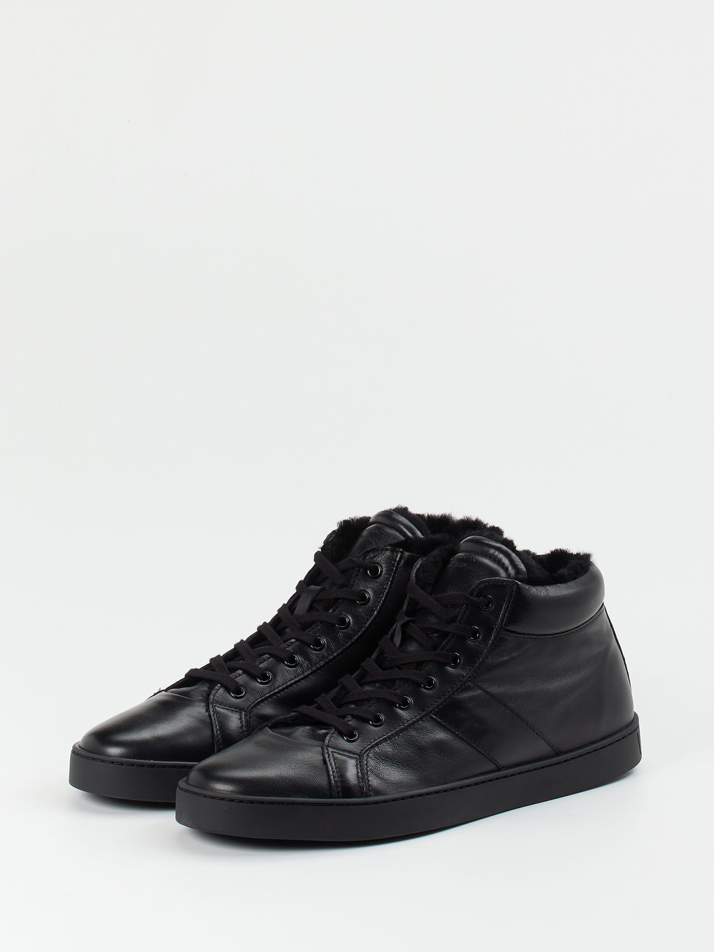 Konstantin Starke – High-Top Sneaker aus Lammleder schwarz
