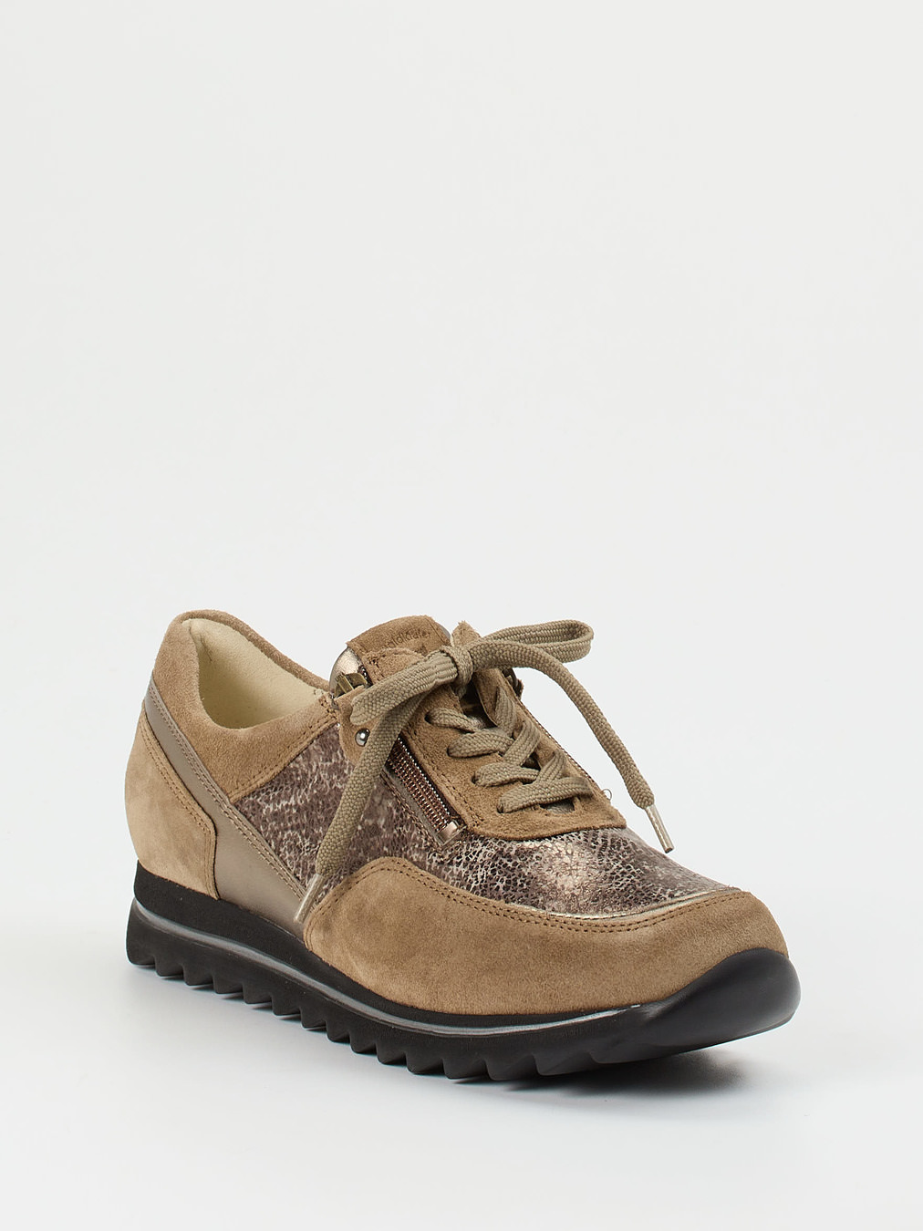 Waldläufer – Komfort-Sneaker aus Veloursleder Taupe