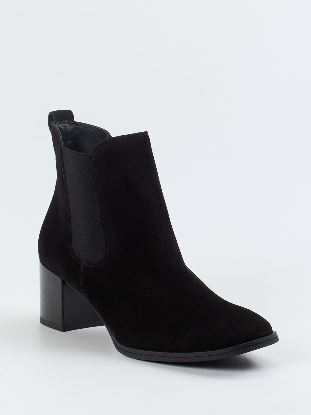 Paul Green – Chelsea-Stiefelette aus Veloursleder Schwarz