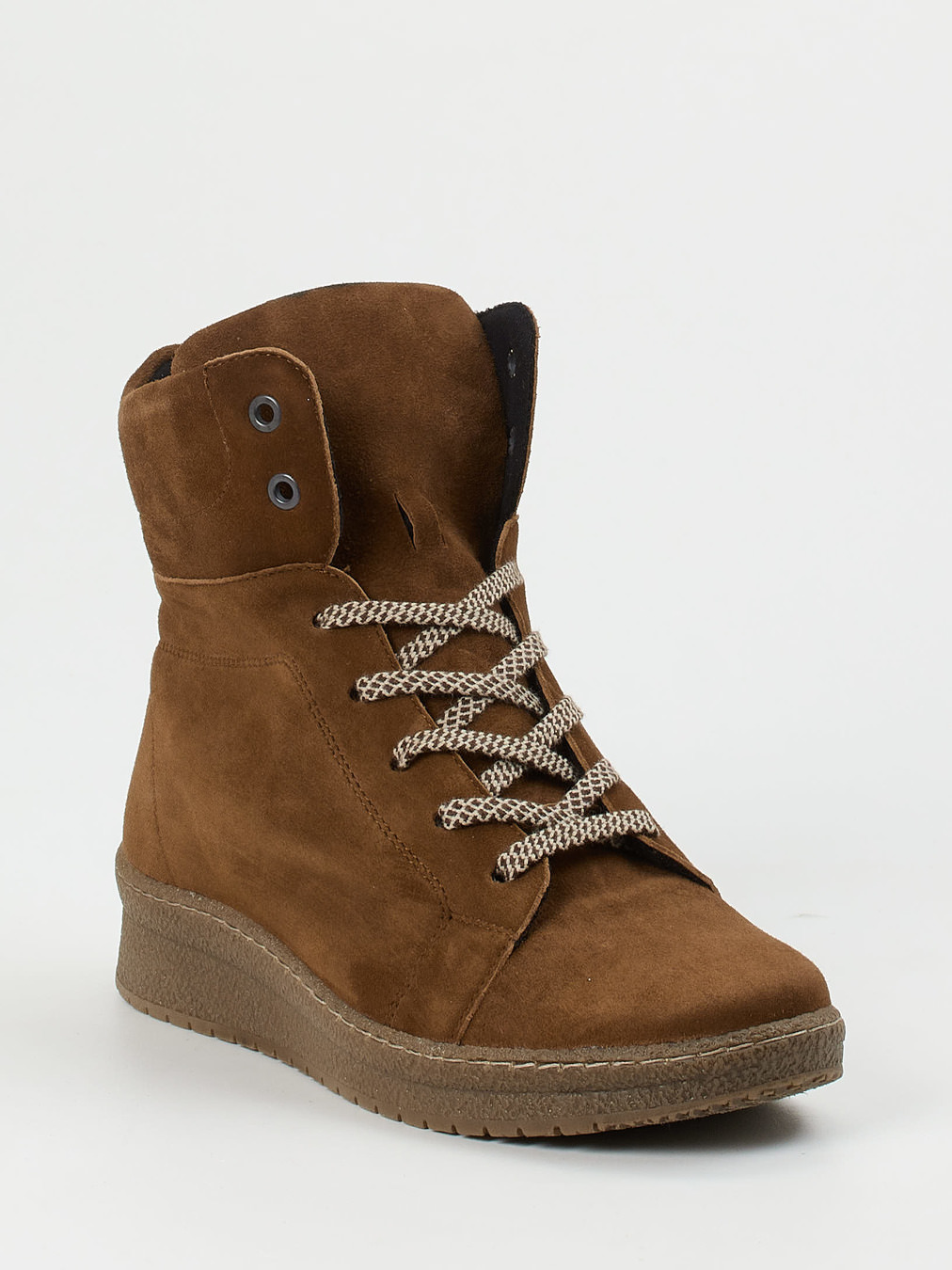 Semler – Keilstiefelette aus Veloursleder Braun