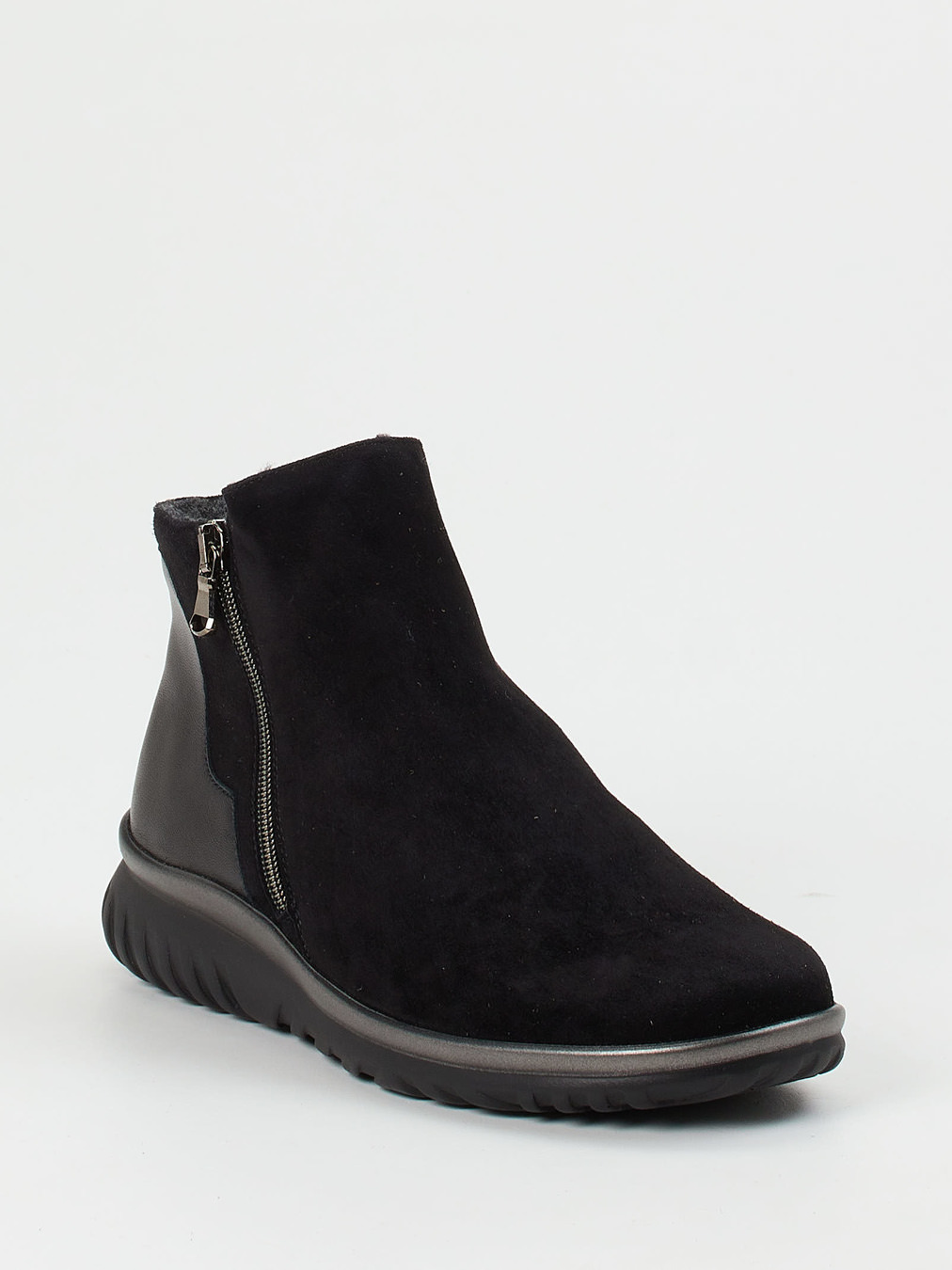 Semler – Komfort-Stiefelette aus Veloursleder Schwarz