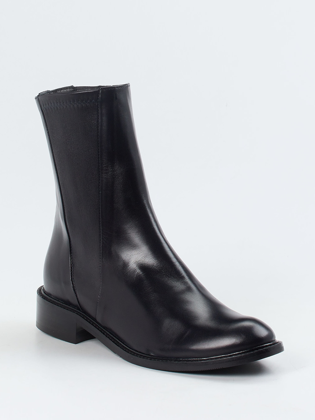 Konstantin Starke – Stiefelette aus Glattleder Schwarz