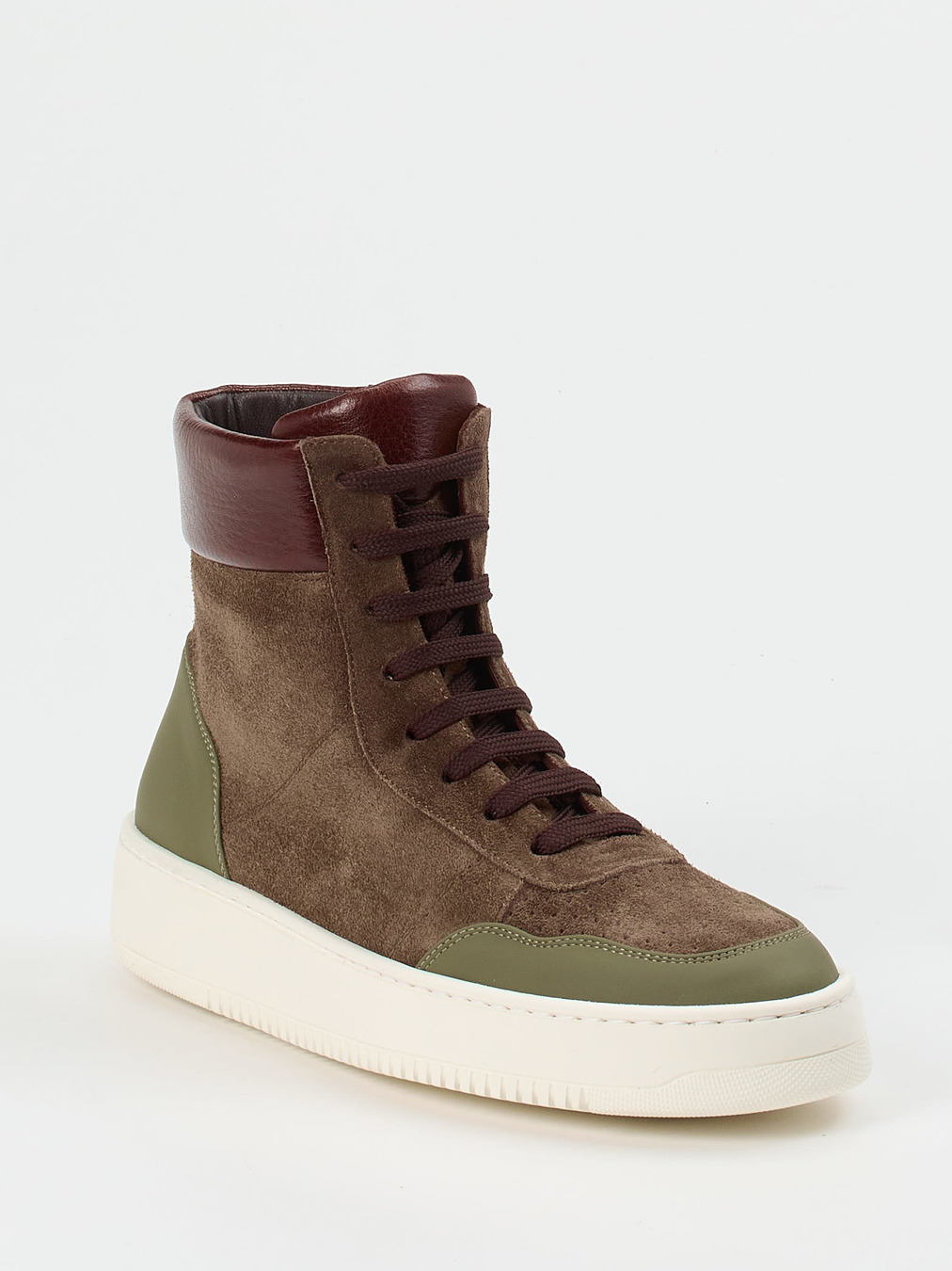 Truman's – High-Top Sneaker aus Veloursleder braun