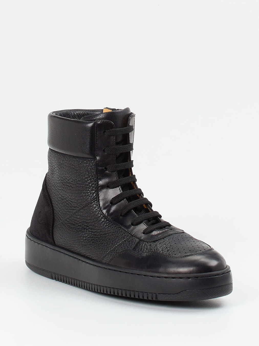 Truman's – High-Top Sneaker aus Hirschleder Schwarz