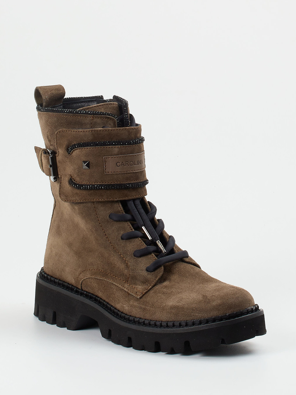 Donna Carolina – Schnürboots aus Veloursleder Braun