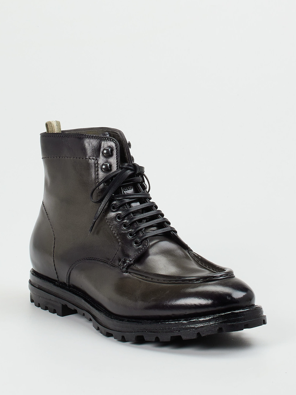 Officine Creative – Derby-Boots aus Cordovanleder grau