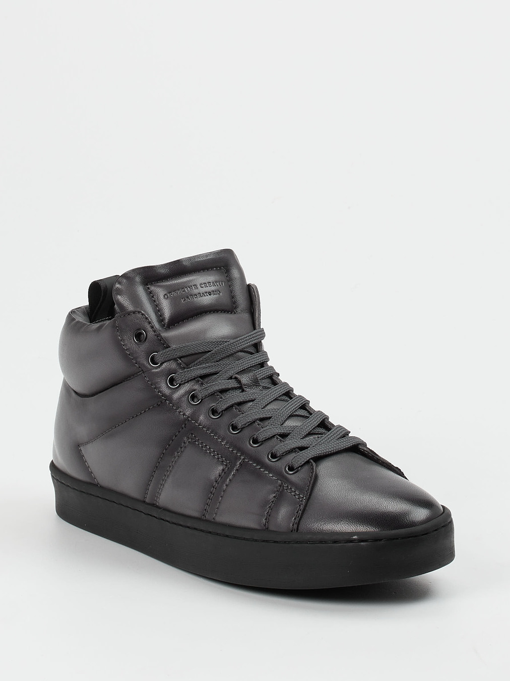 Officine Creative – Mid-Top-Sneaker aus Lammleder grau