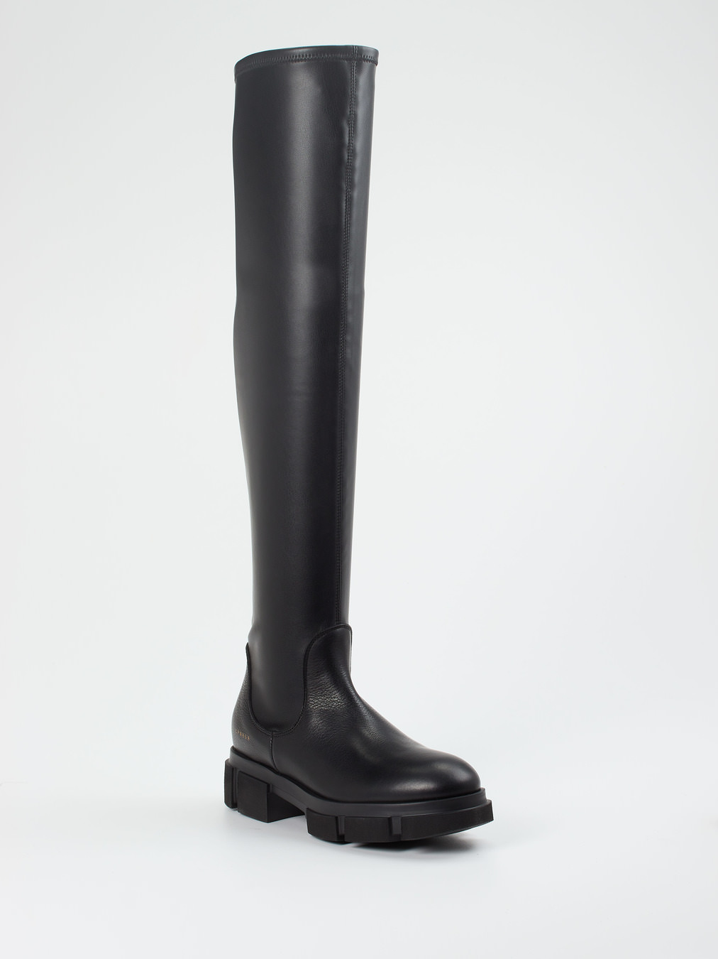 Copenhagen – Overknee-Stiefel aus Stretchleder Schwarz