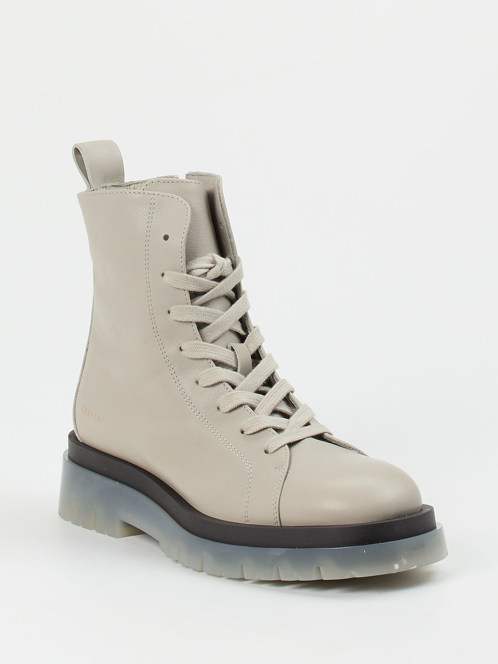 Copenhagen – Schnürboots aus Kalbleder in Greige