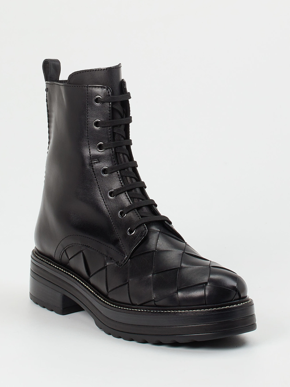 Pons Quintana – Schnürboots aus Kalbleder Schwarz