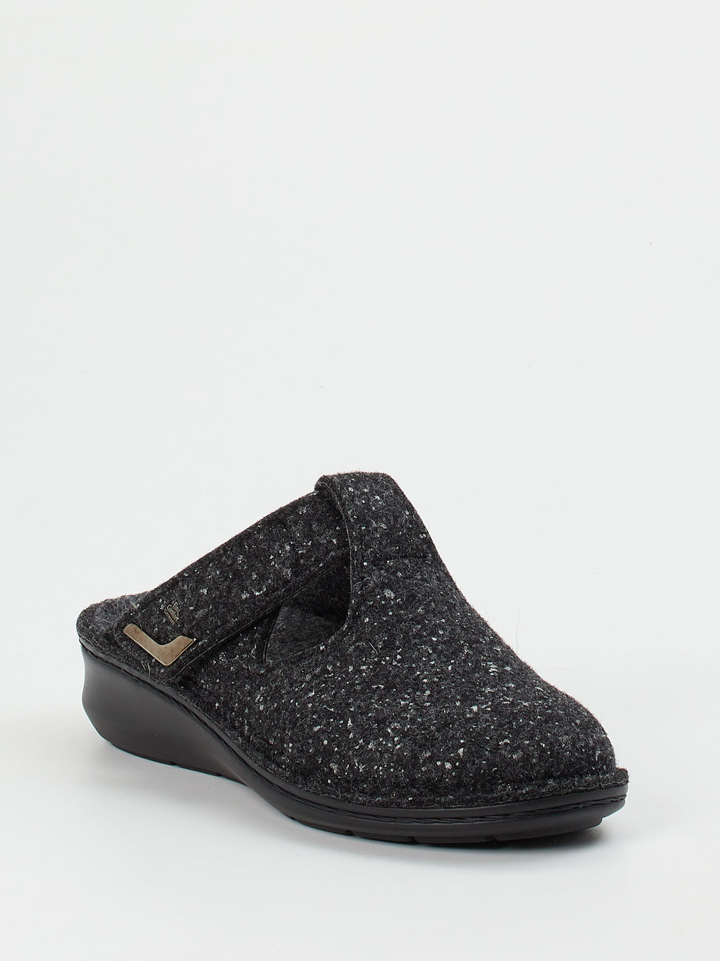 Finn Comfort – Komfort-Pantoletten aus Filz anthrazit