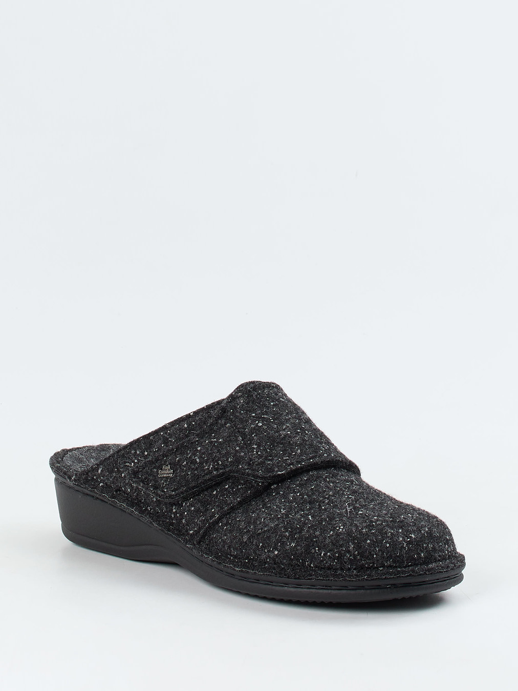 Finn Comfort – Pantoffeln aus Wollfilz in Anthrazit