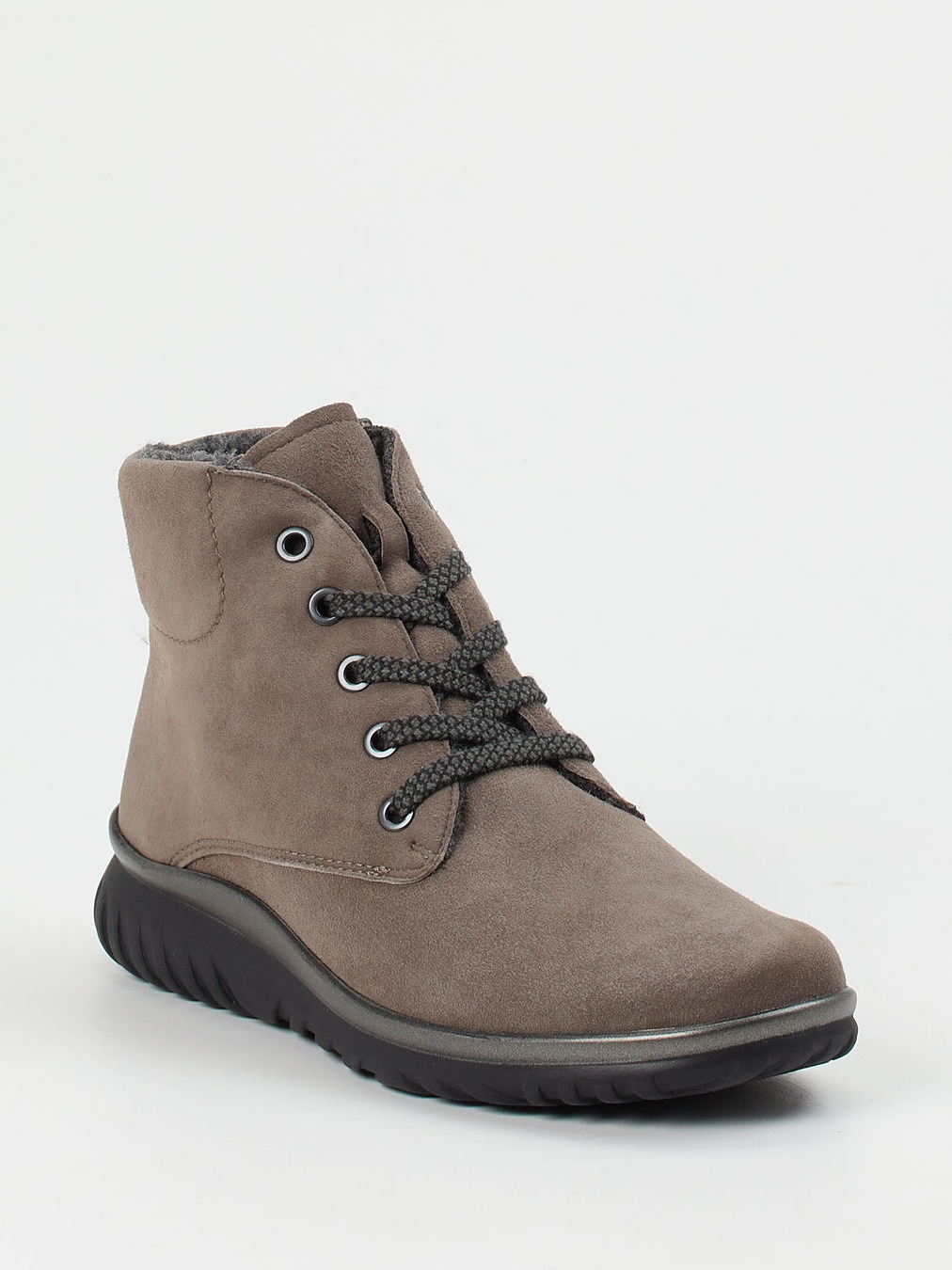 Semler – Schnürboots aus Veloursleder taupegrau