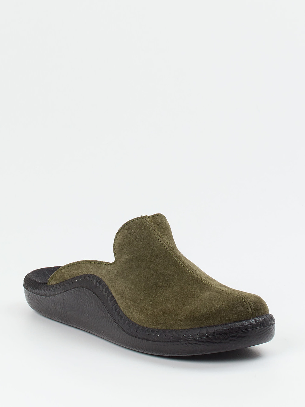 Westland – Pantolette aus Veloursleder Olivgrün