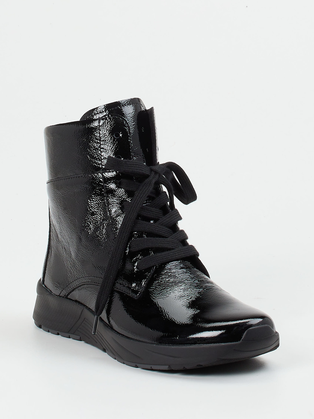 Semler – Schnürboots aus Lackleder schwarz