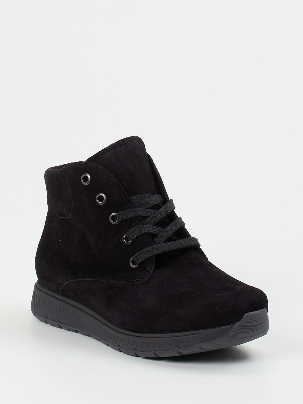 Semler – Schnürboots aus Veloursleder schwarz