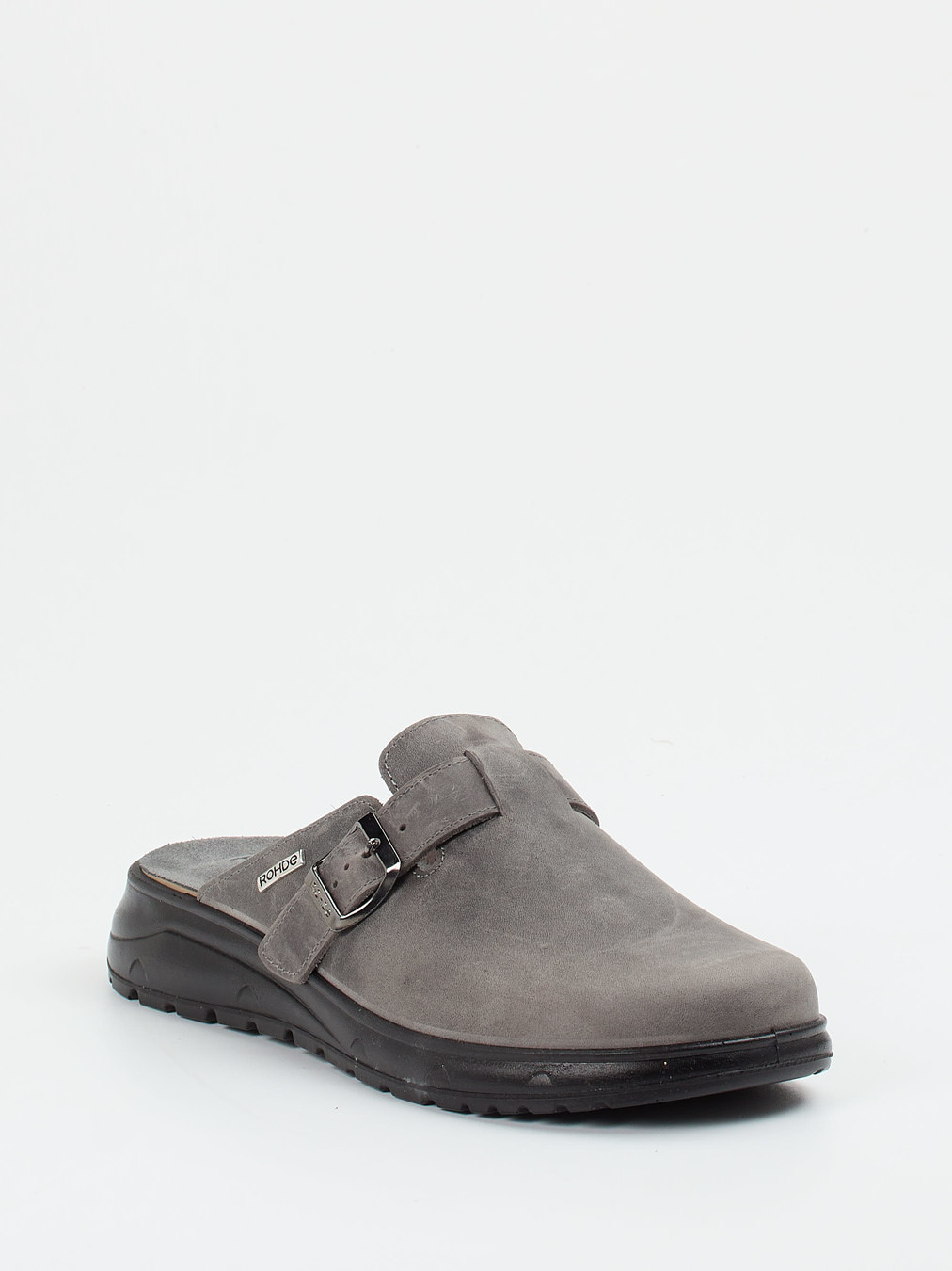 Rohde – Hausschuh-Clog aus Kalbleder grau