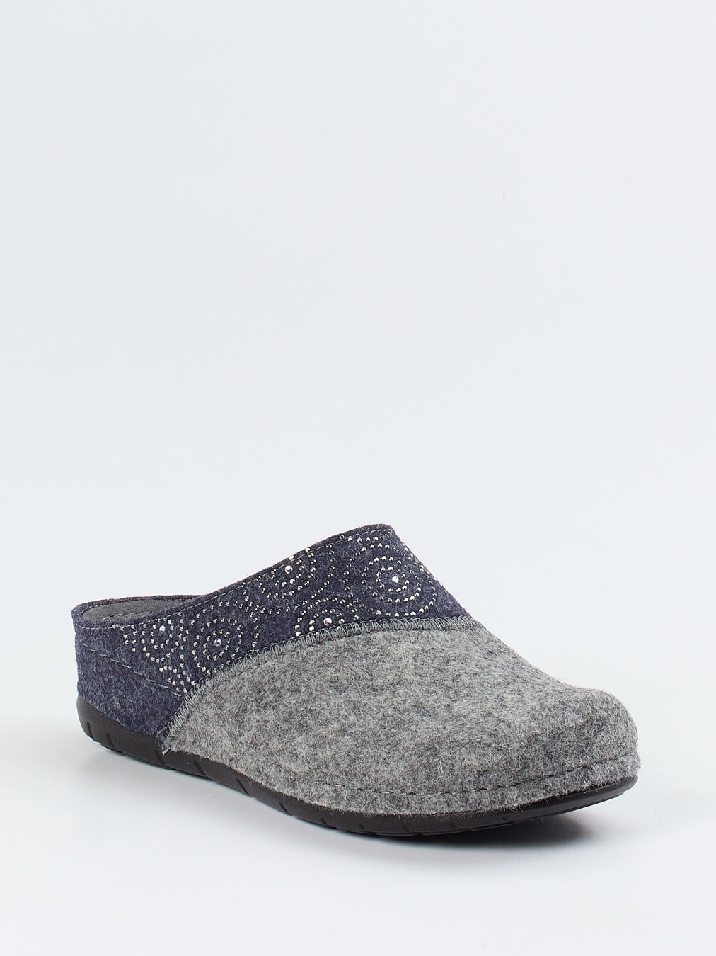 Rohde – Pantoffeln aus Filz in Mittelgrau