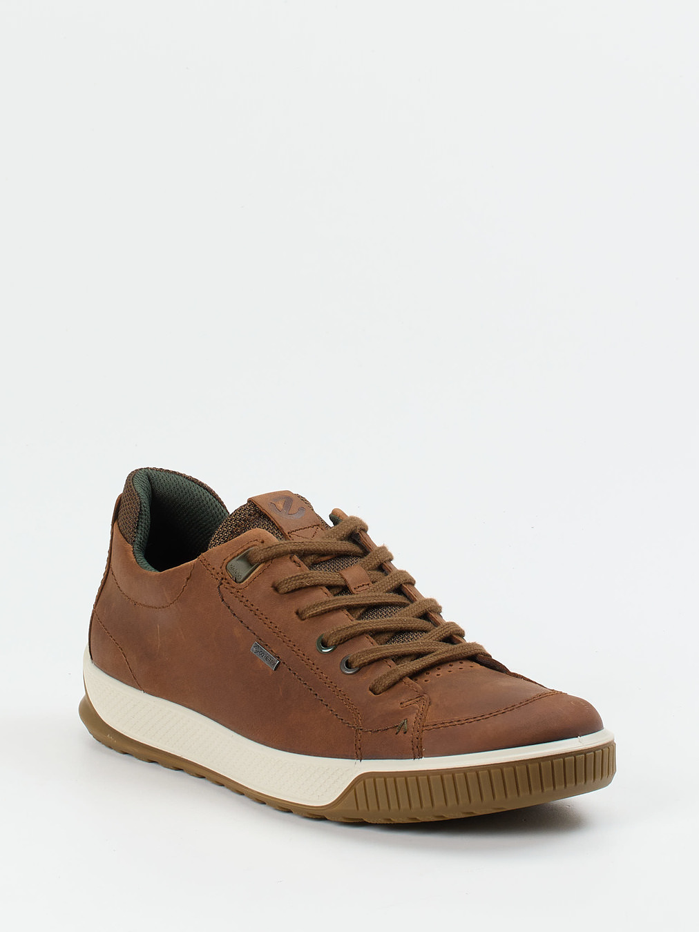 Ecco – Sneaker aus Glattleder in Braun