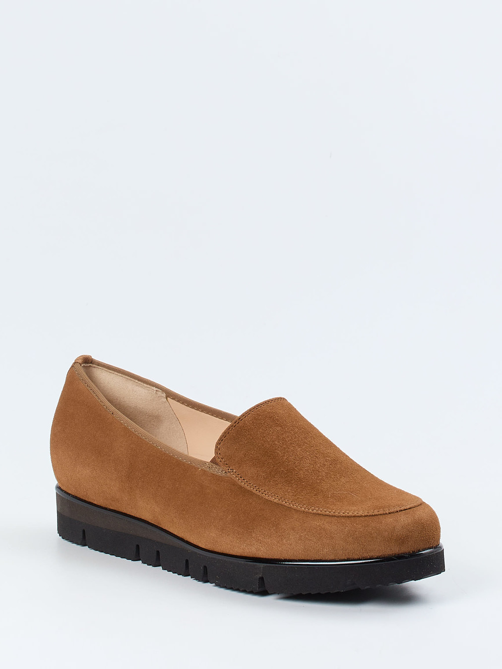 Hassia – Slipper aus Veloursleder cognacbraun