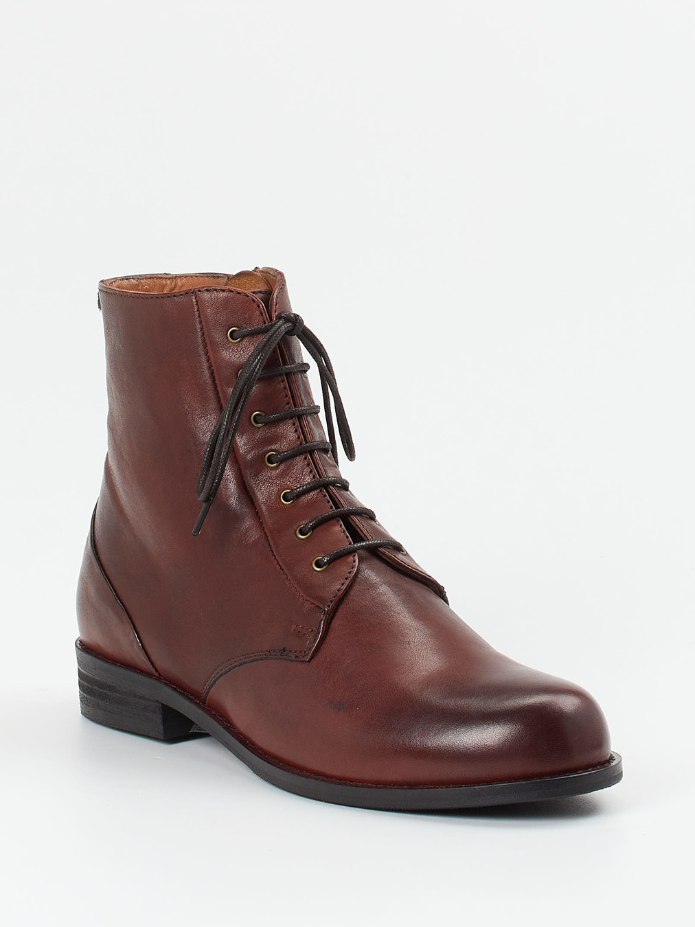 Everybody – Schnürstiefelette aus Kalbleder Dunkelbraun