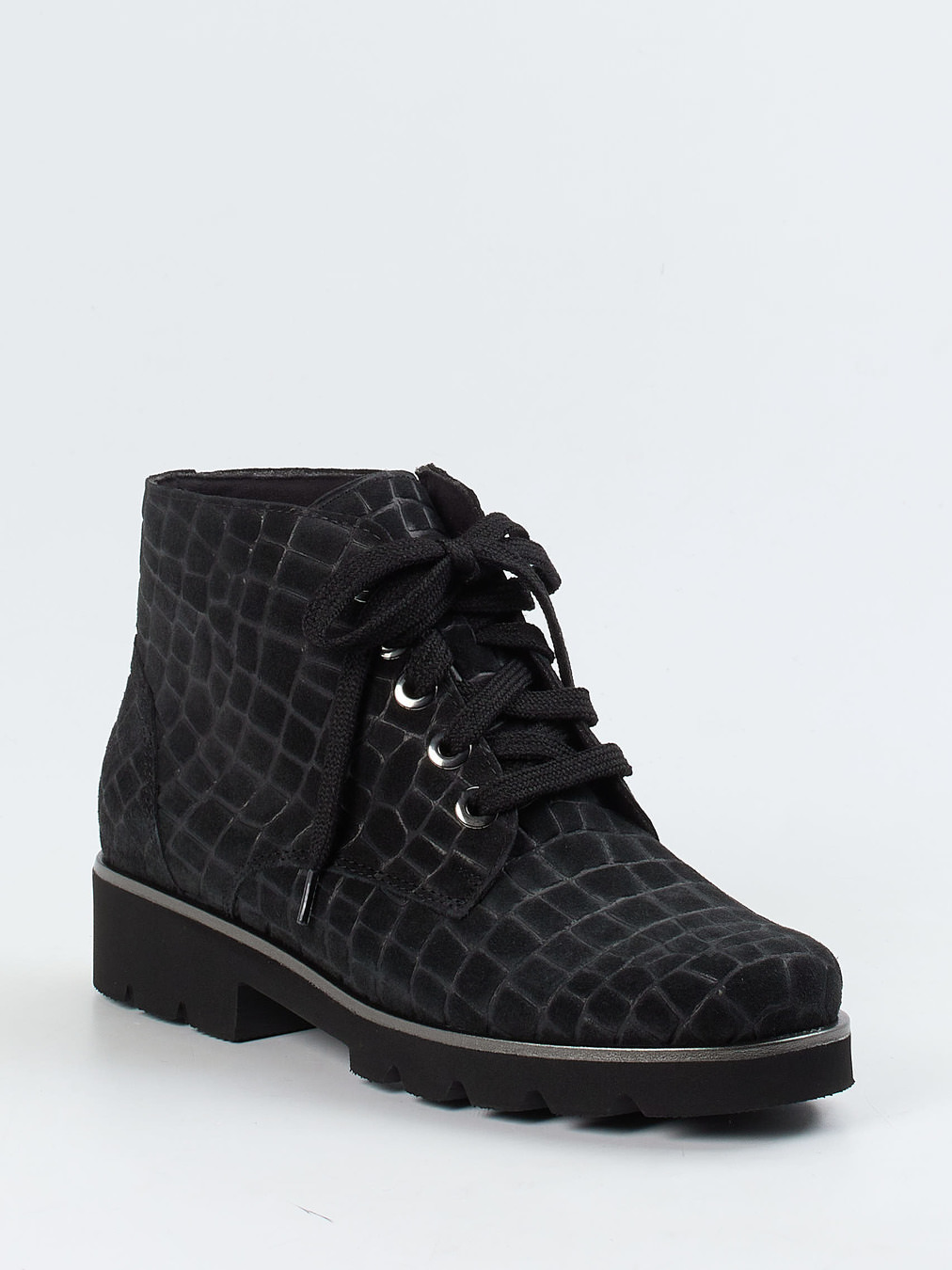 Christian Dietz – Schnürboots aus geprägtem Leder schwarz