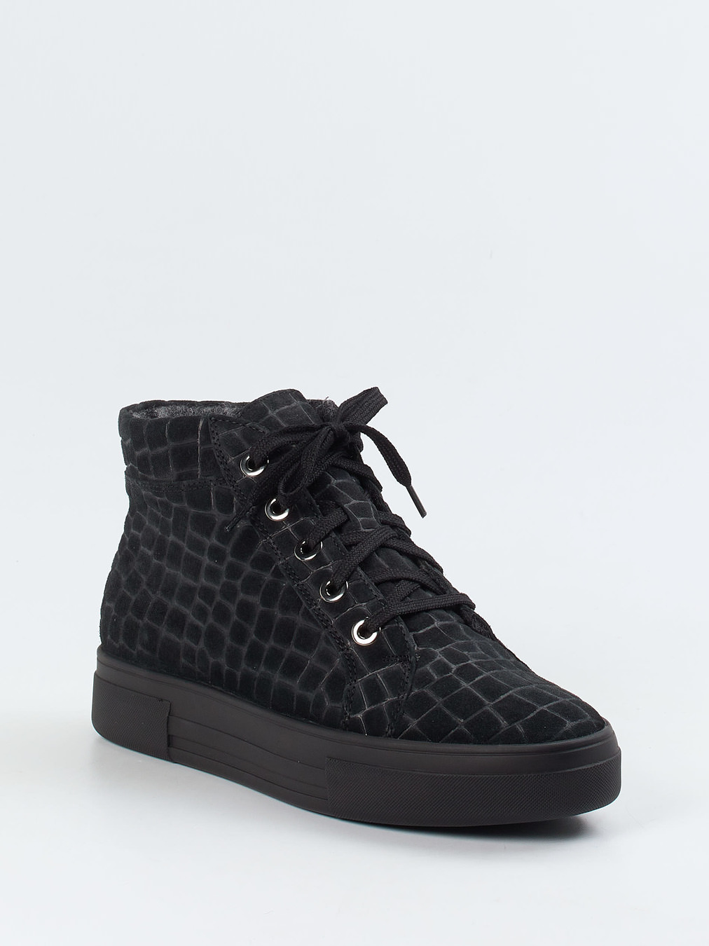 Christian Dietz – High-Top Sneaker aus Veloursleder Schwarz