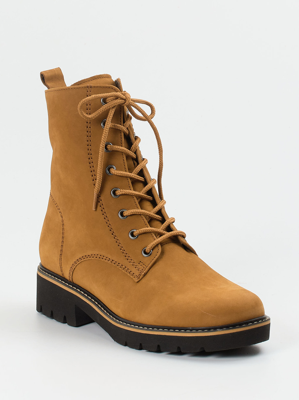 Gabor Comfort – Schnürboots aus Nubukleder cognacbraun