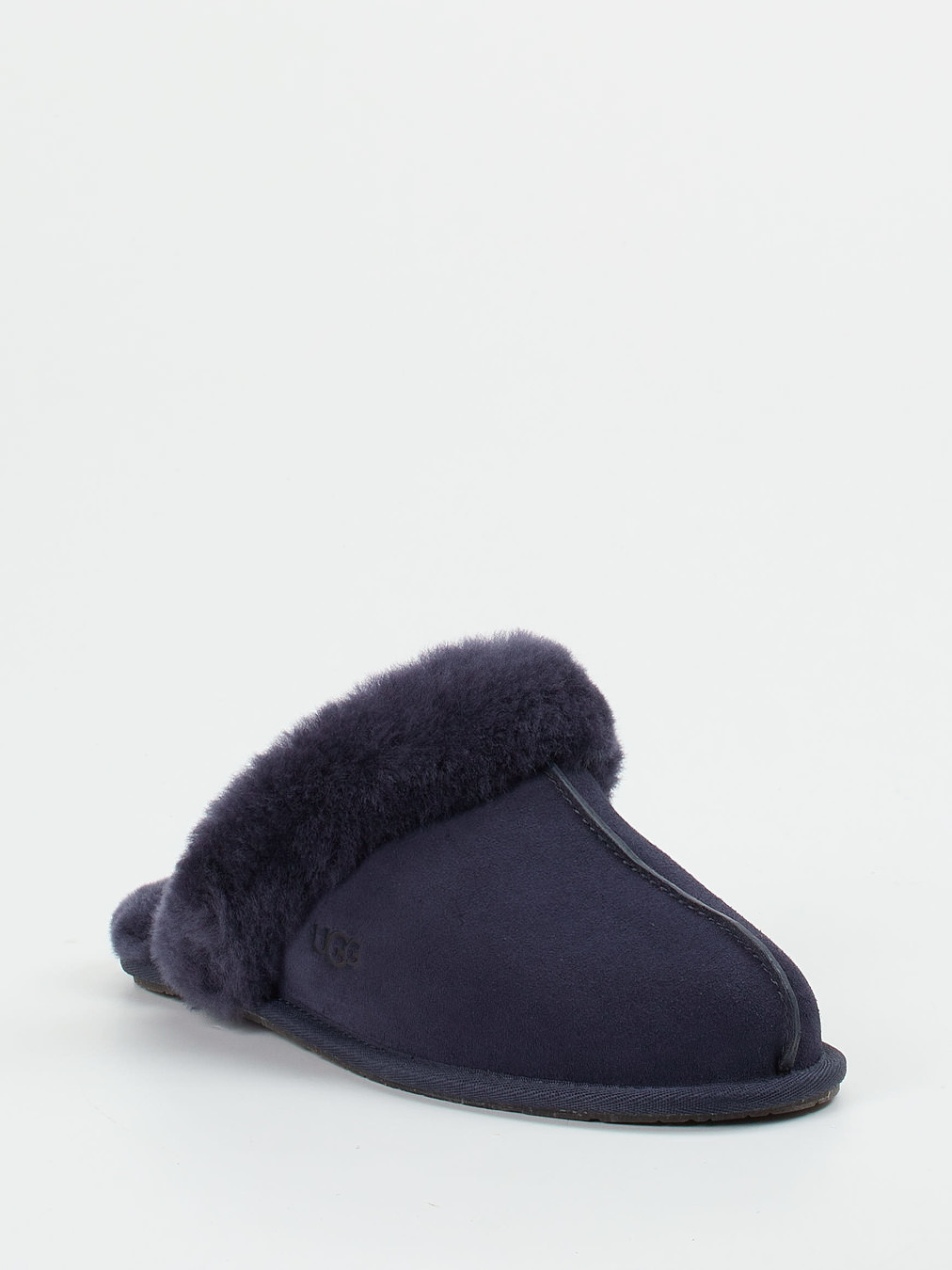 UGG – Lammfell-Pantoffeln aus Veloursleder dunkelblau