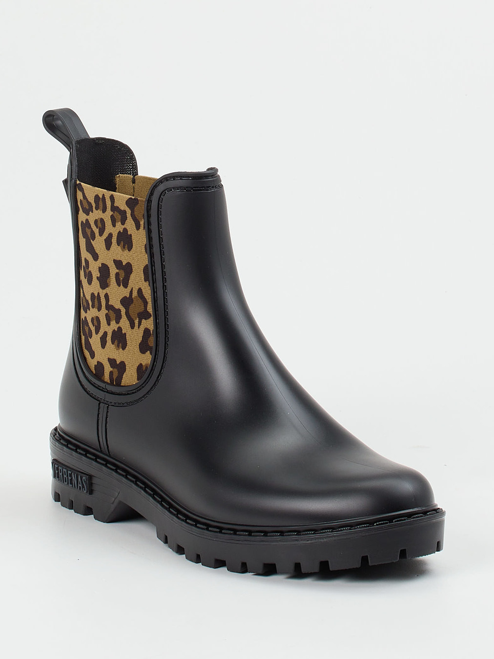 Verbenas – Chelsea Boots aus Gummi mit Leoprint