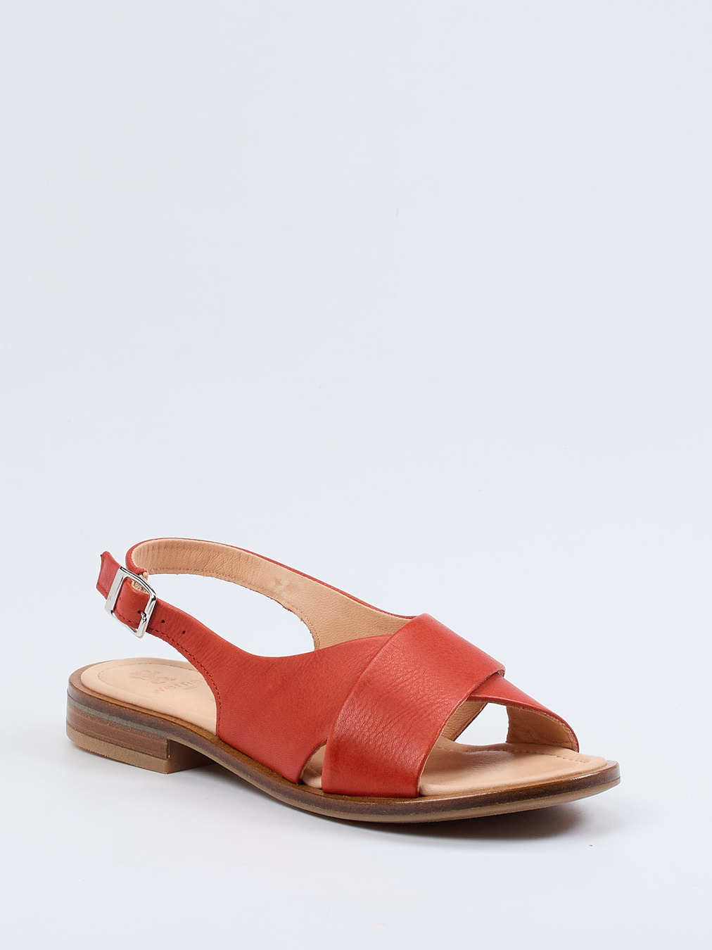 Werner – Slingback-Sandalen aus Kalbleder ziegelrot