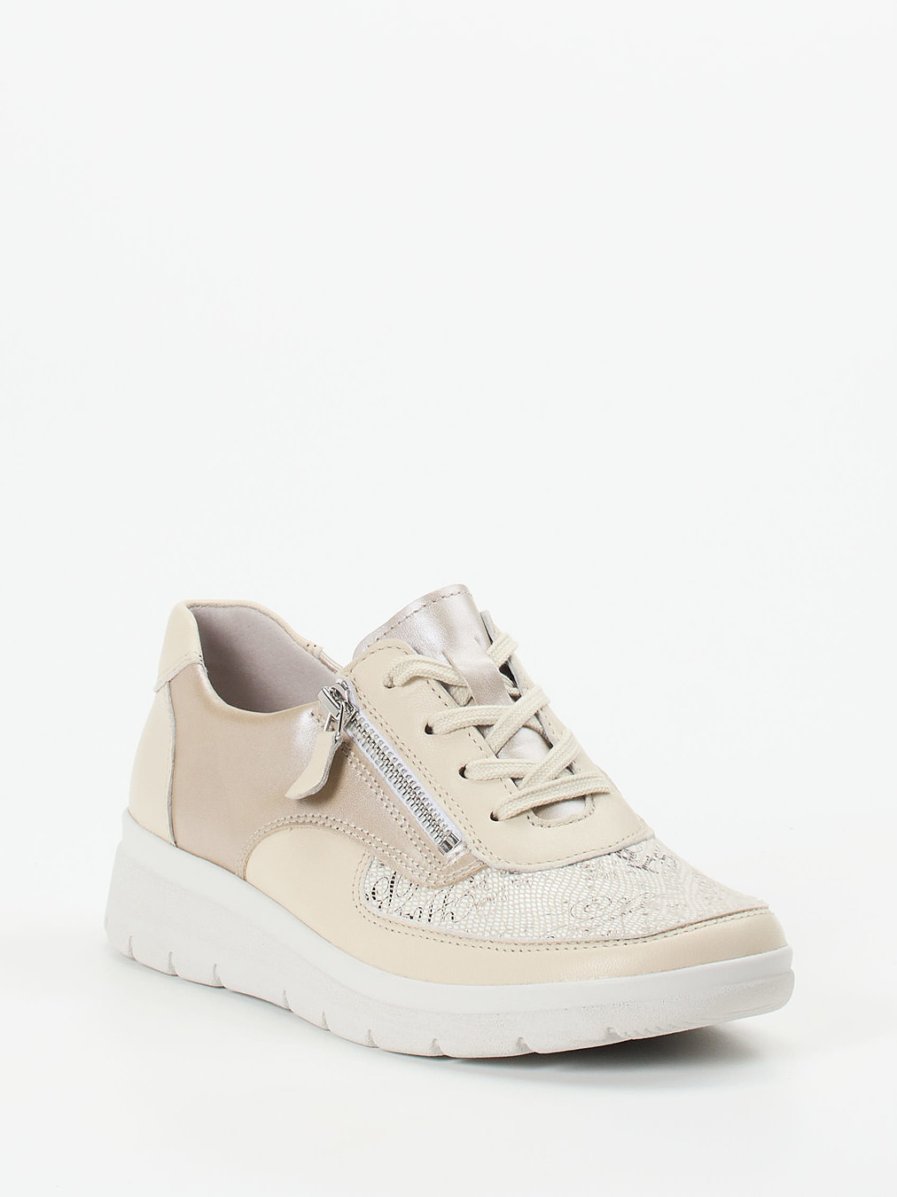 Stuppy – Komfort-Sneaker aus Stretchleder beige