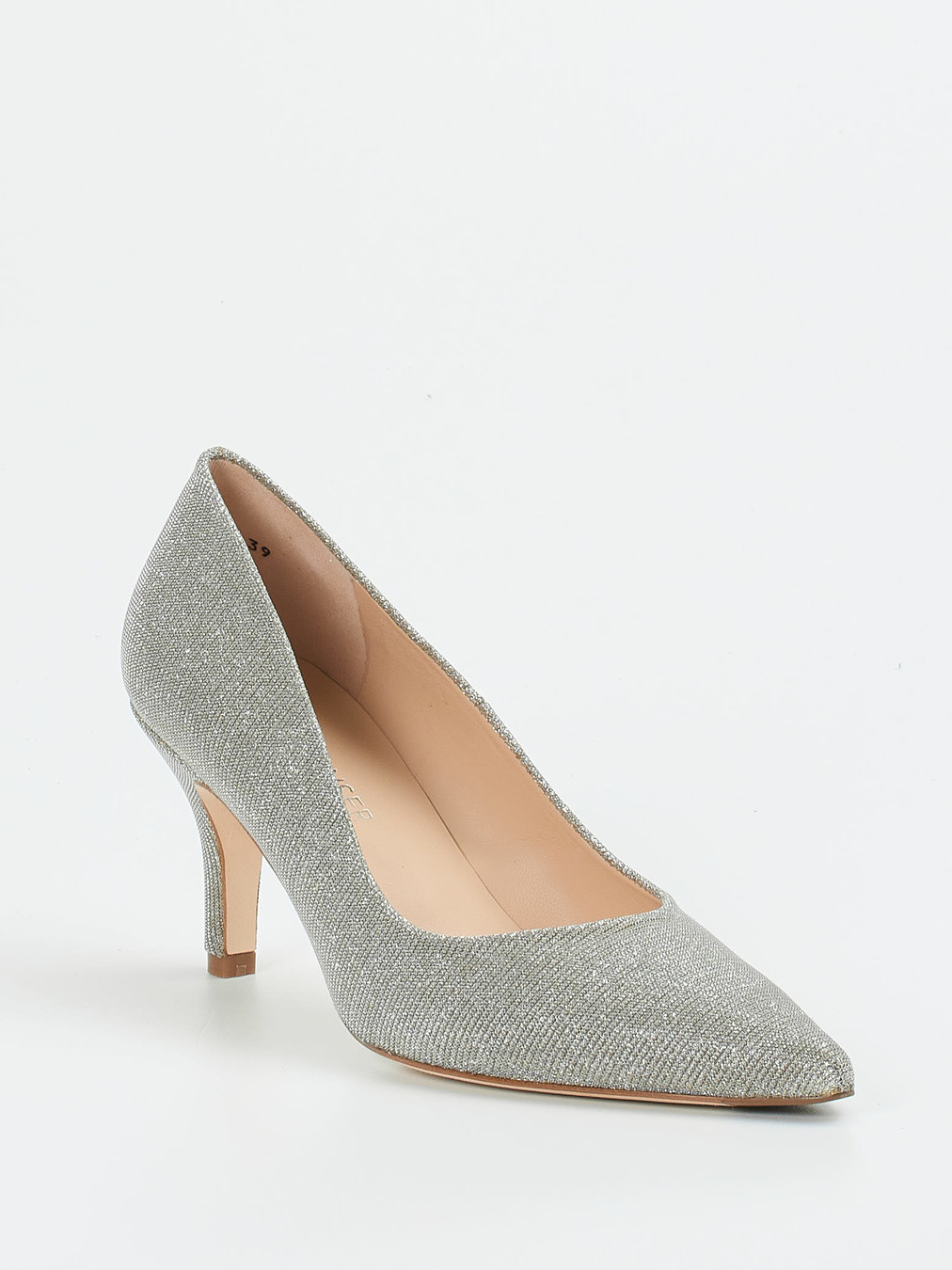 Peter Kaiser – Pumps aus Metallic-Textil Silber