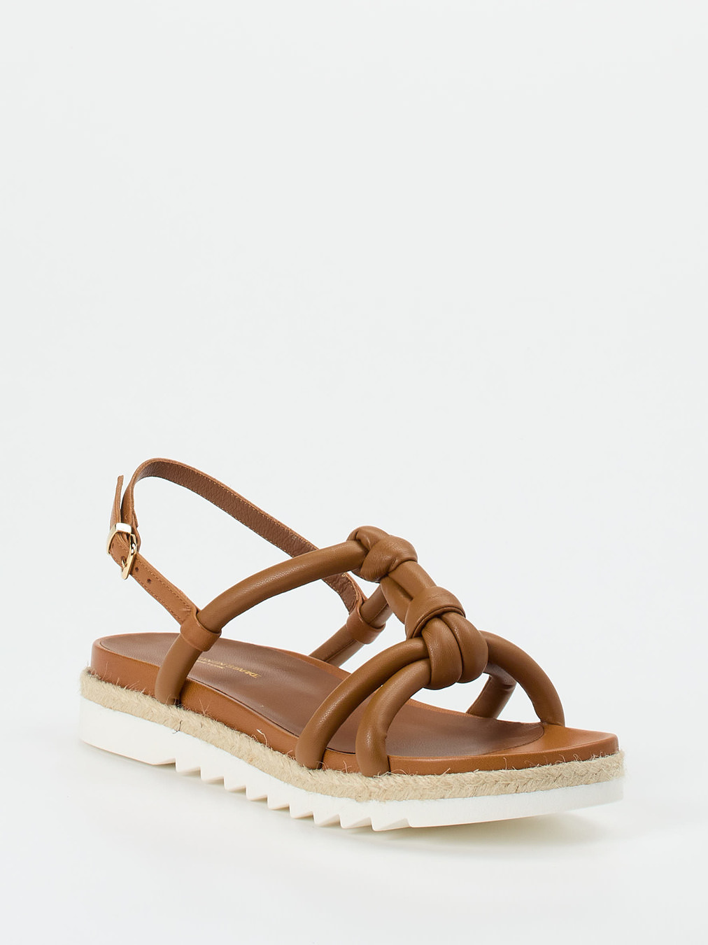 Konstantin Starke – Plateau-Sandale aus Lammleder cognac