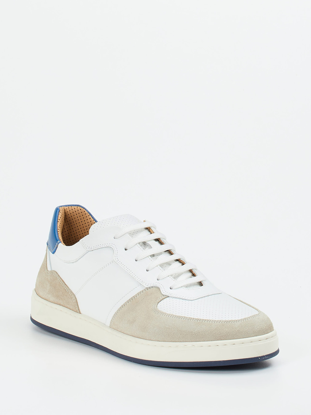 Galizio Torresi – Sneaker aus Kalbleder weiß-blau