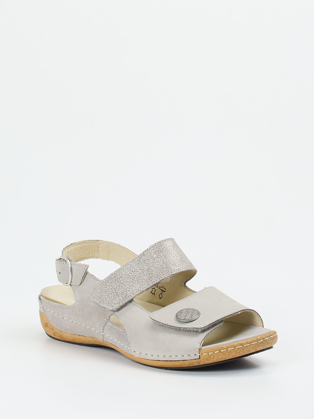 Waldläufer – Komfortsandalen aus Nubukleder hellgrau